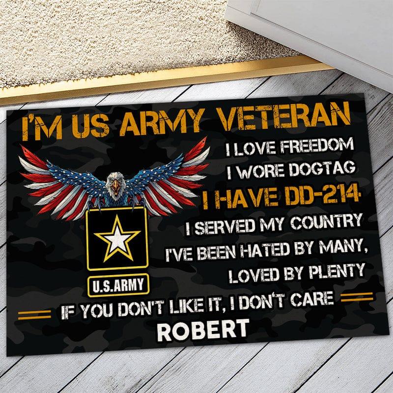 Veteran door mat with your name - USA Eagle – Galaxate