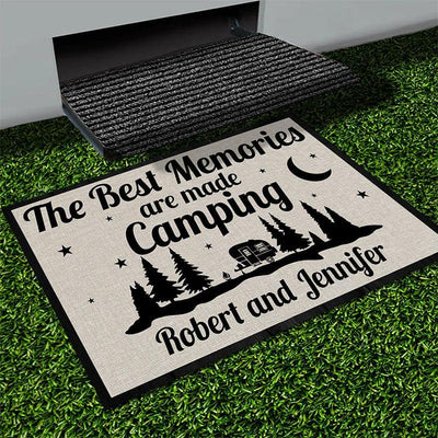 Personalized camping door mat with your name - Camping night - Galaxate