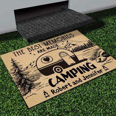 Personalized camping door mat with your name - Best memories - Galaxate