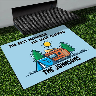 Personalized camping door mat with your name - The best memories - Galaxate