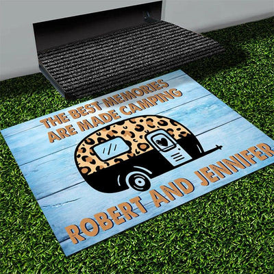 Personalized camping door mat with your name - Stylish camping - Galaxate