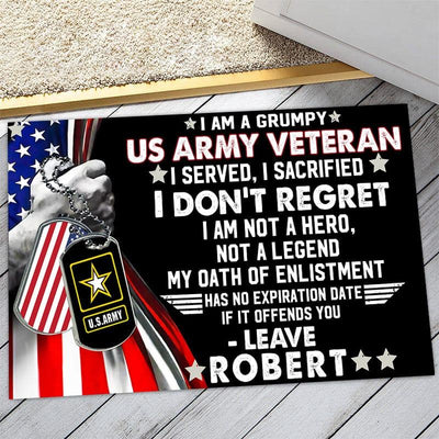 Veteran door mat with your name - I am not a legend - Galaxate