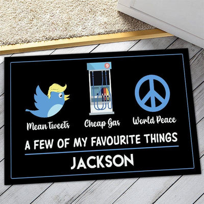 Personalized door mat with your name - My favourite things - Galaxate